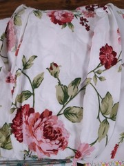 Lot of Fabric, floral and triangle, white, multicolor pattern, 1lb 12oz