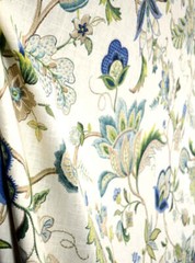 Brissac Sapphire Floral Linen Fabric