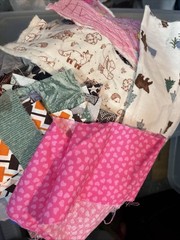 3.3 Pounds Scraps & Pieces Cotton Fabric Some Larger Multicolor And Prints