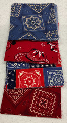 4″x4″ SQUARES – PACK #3 – BANDANA COTTON MIXES PRINTS QUILTING SQUARES–40 PCS