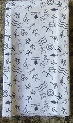 Lot Of 5 Black & White Fabrics Plus 3 FQ -Rock Carved Men- Approx 4 1/2 Yards