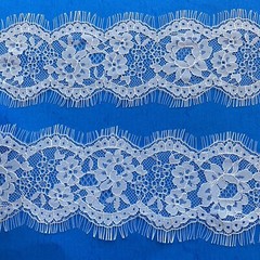 3 Yards Bright White Eyelash French Lace Trim for Sewing/Crafts/Bridal/3.5″ Wide