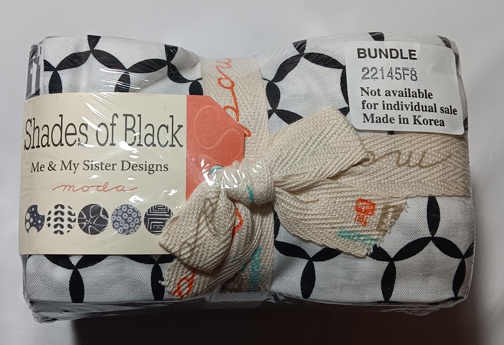 Shades of Black Fat Eighth Bundle by Me & my Sister for Moda. Very HTF. 22145F8