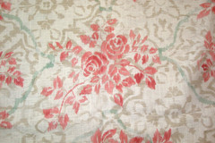 2 yds Fabricut Fabric Trento Blossom Linen Cabbage Roses Upholstery 54″ x 75″