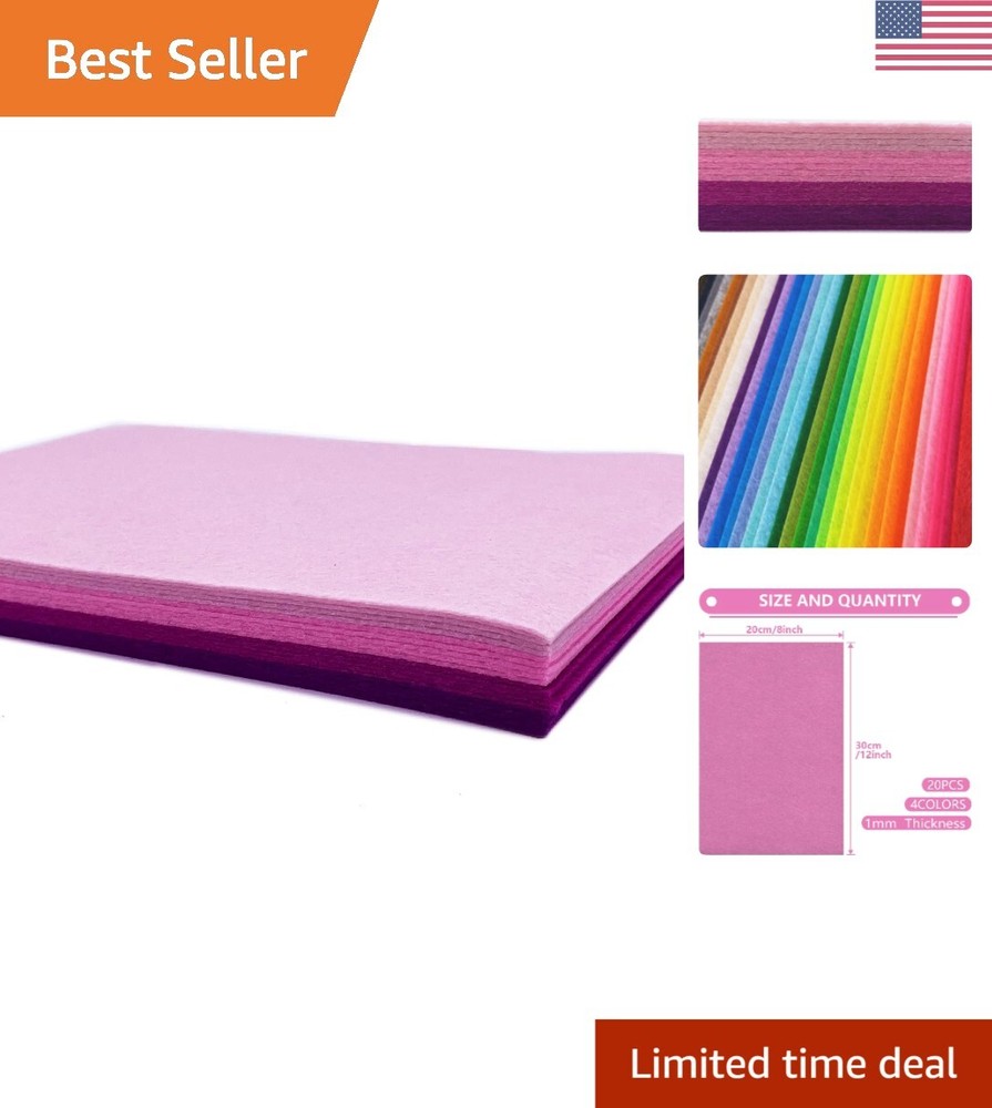 Premium Pink Series Craft Squares – 8×12 inches – 20 pcs – Acrylic Felt Sheets
