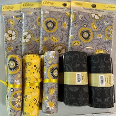 Fabric Central Sunny Collection Fat Quarter Eighths Charm Pack Lot Yellow Grey