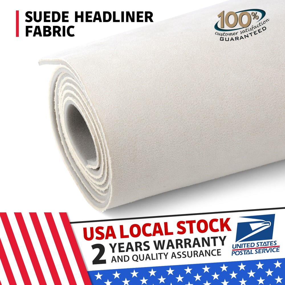 1/8″ Thick Suede Headliner Fabric Foam Back Auto Roof Repair Upholstery Material