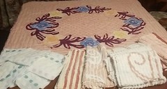 Chenille Fabric Squares & Scraps,37, 6″×6″ Pastel Squares, 6 Pink & White Scraps