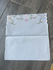 Lot 7 HAND EMBROIDERED APPLIQUÉ Cloth Envelopes Pouch Crafting 5 1/2″ x 10″