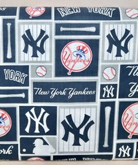 New York Yankees ~ Logo Pattern MLB Cotton Fabric 1/4 Yard 9” X 56”