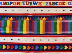 7 yds VIP Cranston RAINBOW Quilt Border Print Stripe Heart Cotton Fabric 40″wide
