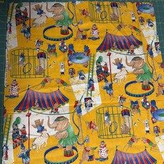 1963 Richard Scarry Cranston Print Works Children Animal Circus Fabric BTY