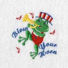 PATRIOTIC FROGS,, Quilting Blocks, Machine Embroidered, 10 Designs, 12 Squares