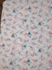 Lot of Fabric, floral and triangle, white, multicolor pattern, 1lb 12oz