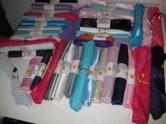 43pc LOT (26+yds – 8+lbs) 100% Poly Satin Chiffon Tulle Fabric REMNANTS – JoAnn