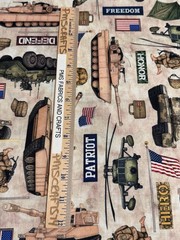 QT Patriotic Military 100% cotton fabric by the yard 36 x 44 -30937 A Lt Brown
