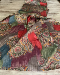 Vtg 1983 Clarence House Fabric Hand Printed Italy MONGOLIA by Kazumi 4.5+ yds