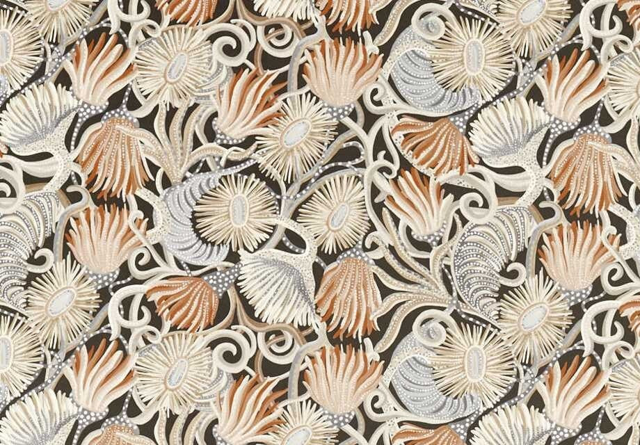 HARLEQUIN CURTAIN FABRIC DESIGN Montipora 1.8 METRE HARISSA/SLATE/INSENCE COTTON
