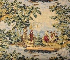 COVINGTON BOSPORUS 128 BILLARD GREEN RENAISSANCE TOILE LINEN FABRIC BY YARD 54″W