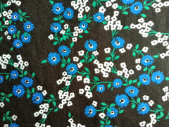 MULTI COLOR FLORAL ON BLACK 4 WAY STRETCH POLY SPANDEX FABRIC 19X58+ REMNANT