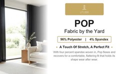 Pop Knit Fabric by the Yard 96% Polyester Spandex 2-Way Stretch 200 GSM 58/60