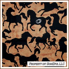 BonEful Fabric FQ Cotton Quilt VTG Brown Black Tan HORSE Boy Kid Equestrian Sale