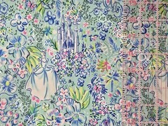Custom 100% Cotton Woven Fabric Disney Cinderella Movie Castle 1/4 Yard 9×56