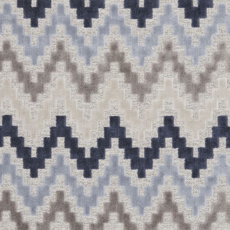 Clarke & Clarke Chevron Velvet Upholstery Fabric- Empire Denim 2.10 yds F1083/03