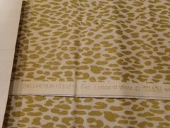 3/4 YD X 44″ VINTAGE EVE LEOPARD WHITE GOLD METALLIC FABRIC EMMA & MILA #2614
