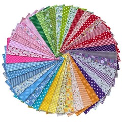 Jukway 42PCS Cotton Fabric Bundles, 10″x10″ Cotton Fabric Patchwork Squares F…