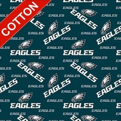 Philadelphia Eagles NFL Cotton Fabric – 58″ Wide – Sold by The Yard & Bolt