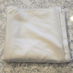 Vintage 44″x90″ White Solid Plain Fabric Material Textile Cloth for Sewing