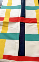 Vintage IKEA 2005 Tom Hedqvist Sweden Fabric Striped Print Cotton 60″ x 74″