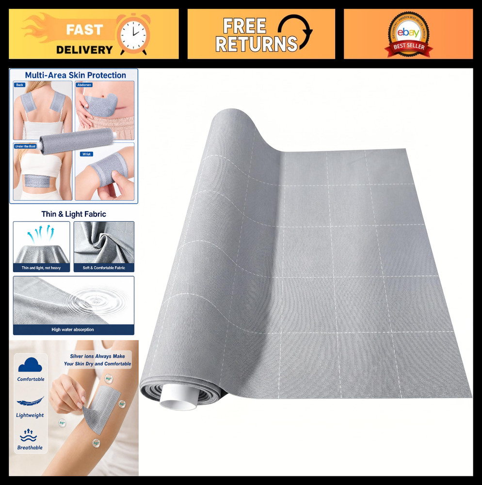 10×144 Silver Infused Fabric Roll – Breathable, Non-Adherent, Skin Fold Protecti