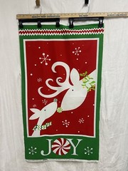 Christmas Fabric Peppermint Reindeer Deer Red Green Studio E Cotton 24×43”