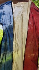 NEW 2 Tea Stained Patriotic Fabric Panels 19.5 FT -Railing, Arch, Parade, Events