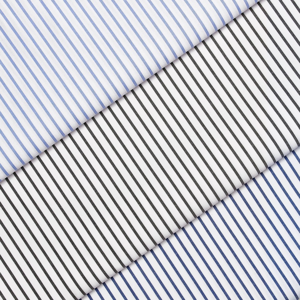 Suave 1/4″ Pinstripe Shirting Poplin Fabric – 58/60″ By The Yard
