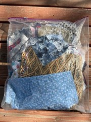 Bag of scrap cotton pieces of various fabrics, Qulting, Over 1 pound