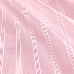 Pastel Pink Stripes Cotton Fabric Vintage Shirting, Quilting DIY Sewing Textile
