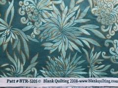 Blank Quilting Fabric 2008 Green Gold Metallic Floral Cotton 82″ x 43″ Quilt