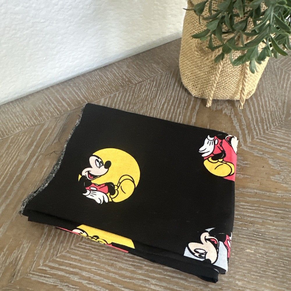 Mickey Mouse in Dots Disney Springs Creative Products fabric Black 12.5×44″