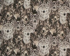 FAT QUARTER SKETCHED WOLVES WOLF PACK FABRIC WILDERNESS HOWL HUNTER HI FASHION