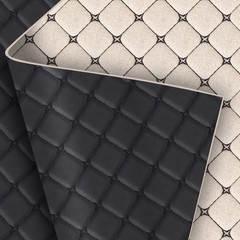 Diamond Quilted PU Leather 6mm Foam Backed Auto Headliner Upholstery Fabric