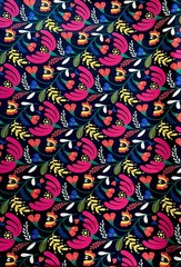 African Stretch Cotton Satin Fabric- Black, Green, Pink, Orange “Adamou”, Per Yd