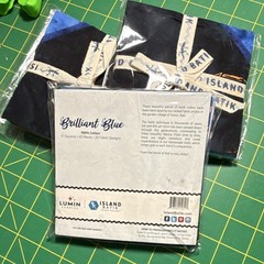 Lumin Fabrics Brilliant Blue Batik Hand-Dyed 5″ Squares 42pc Cotton Lot. 3 avai