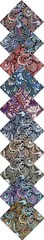 200 Piece Dark Paisley Cotton Fabric Squares, Perfect for Quilting and Sewing