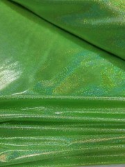 Neon Green Sparkly Iridescent Hologram Glossy Stretch Fabric – Sold by the Yard