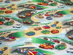 Cranston VIP ~ Nascar Type Stock Car Race Track ~ 100% Cotton Quilt Fabric BTY