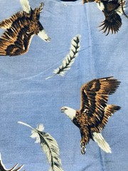 Eagle & Feathers on Blue Sky Cotton Fabric Springs Ind. 1/2 Y x 44″ Width