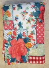 The Pioneer Woman Cheerful Rose Patchwork Fleece Fabric 2yards Blanket Throw NEW